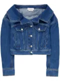 Alexander McQueen cropped denim jacket - Blue