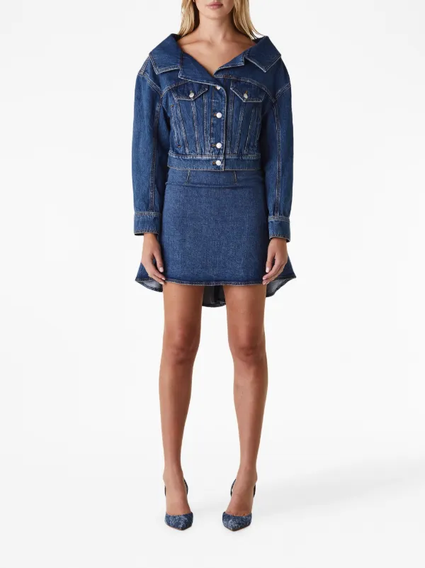 Alexander McQueen Jaqueta Jeans Cropped | Azul | FARFETCH BR