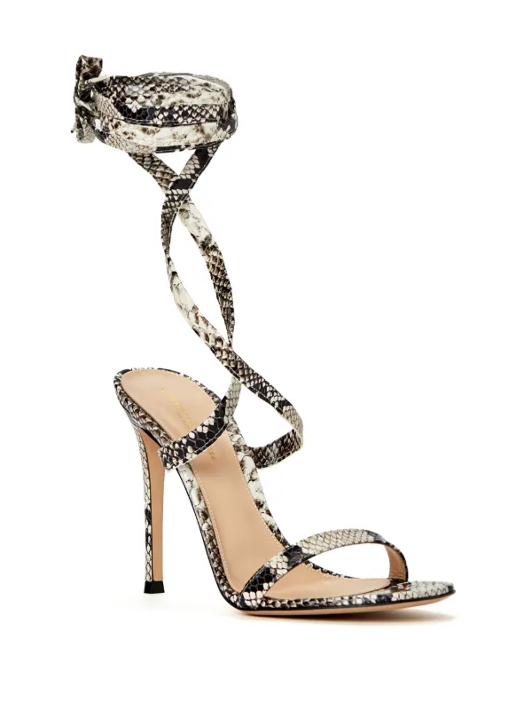 Snake print strappy online sandals