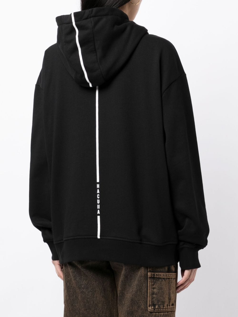 Shop Haculla Man Eyes On You Cotton Hoodie In Black