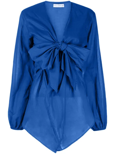 Faithfull the Brand Mantra plunging V-neck cotton minidress