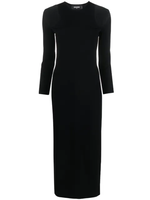 Cheap DSQUARED2 cut-out ribbed-knit midi dress Women