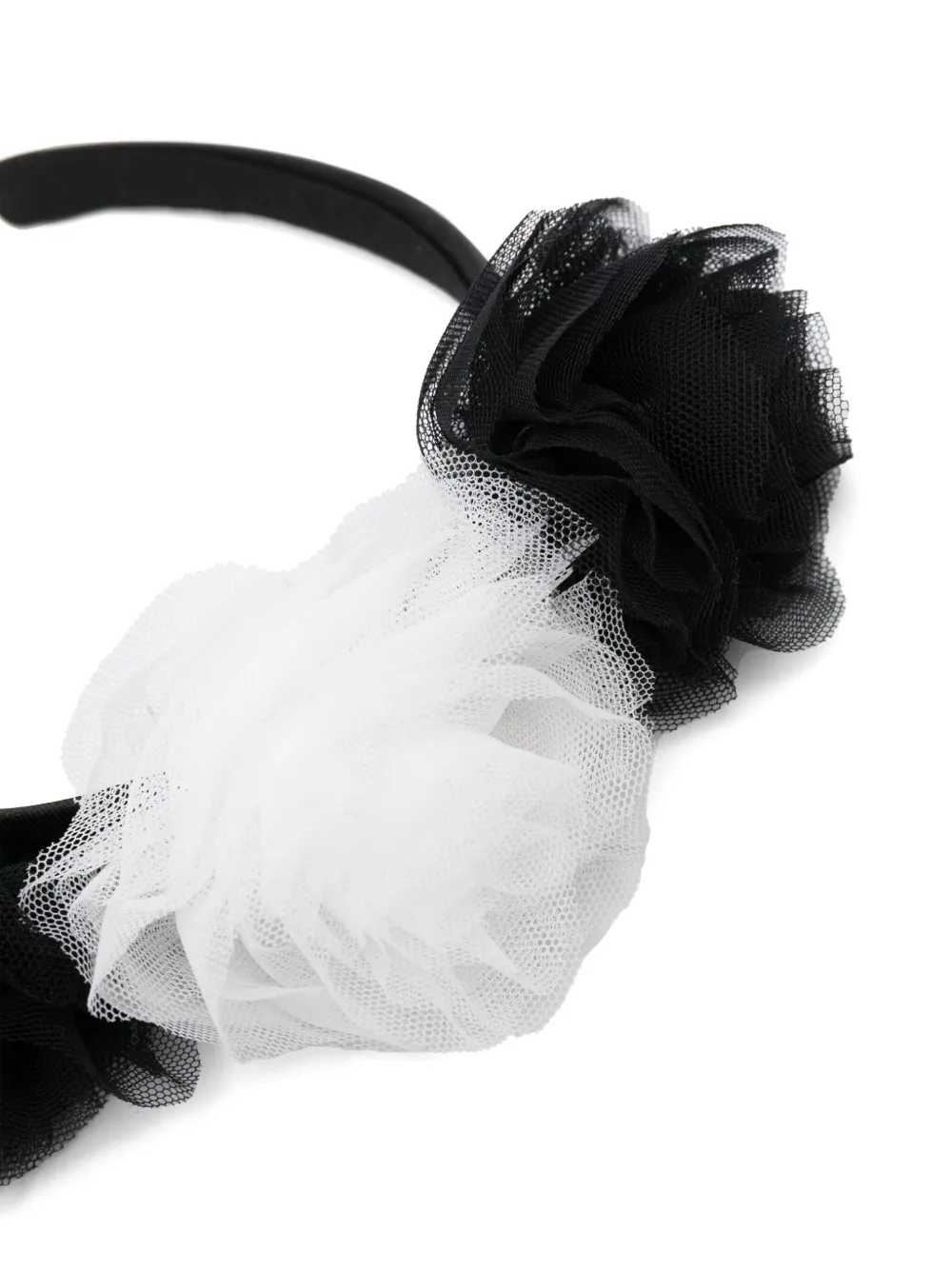 Il Gufo floral-appliqué tulle headband - Blauw