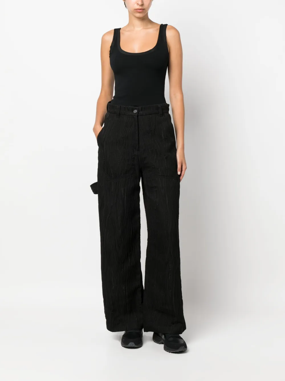 Stella McCartney Broek met jacquard - Zwart