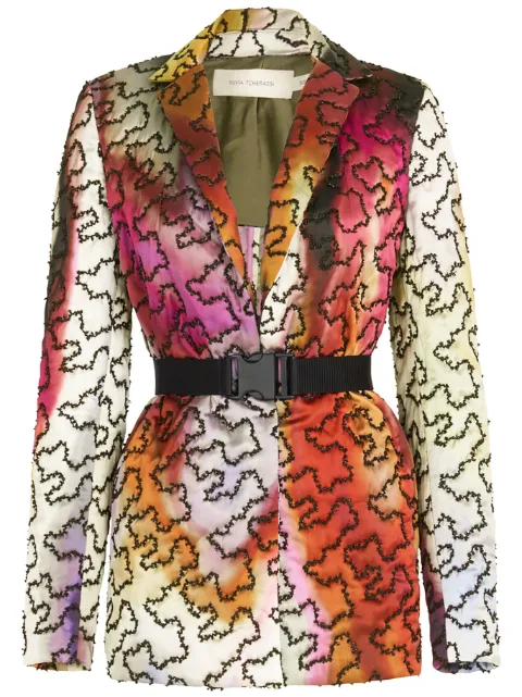 Silvia Tcherassi Yarah marble-pattern belted blazer