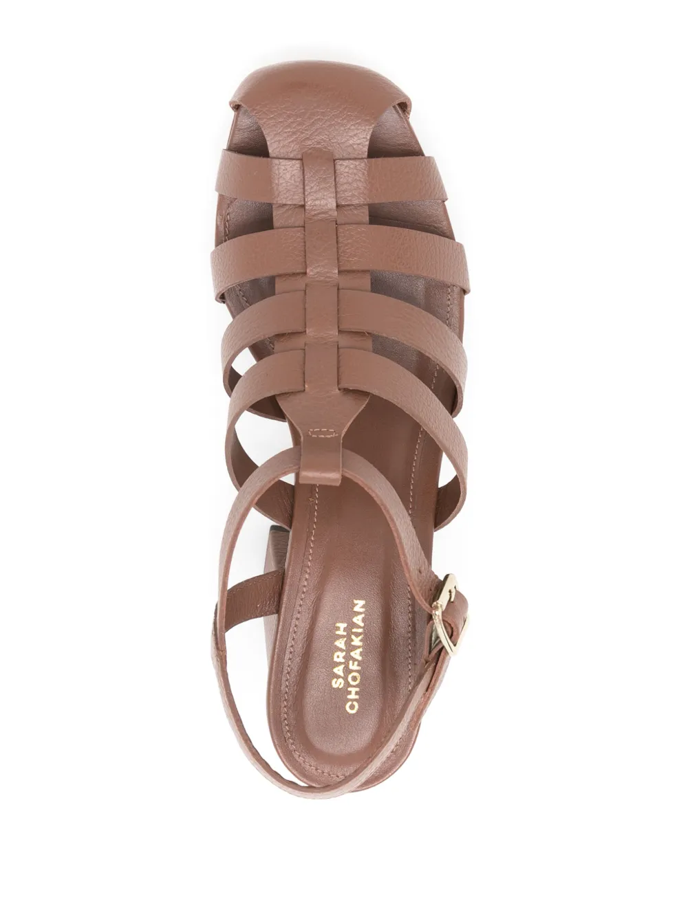 Shop Sarah Chofakian Café De Fleure 70mm Caged Sandals In Brown