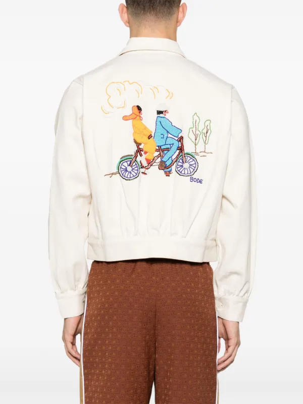 BODE Bicycle beaded-details Shirt Jacket | Neutrals | FARFETCH
