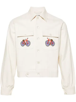 BODE Bicycle beaded-details Shirt Jacket | Neutrals | FARFETCH