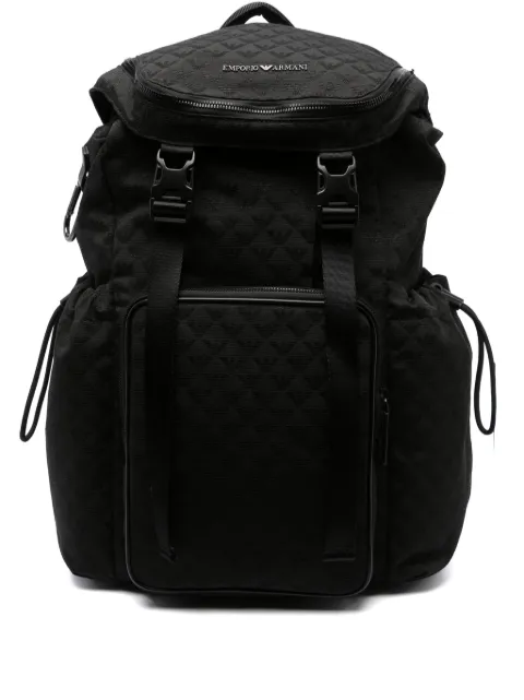 Emporio Armani monogram-jacquard drawstring backpack