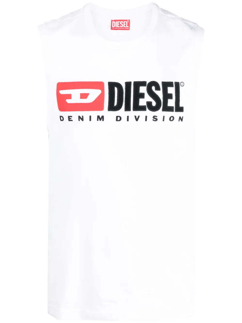 Diesel T-isco-div Cotton Tank Top In White