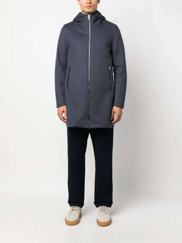 Herno zip-up Hooded Coat | Blue | FARFETCH BH