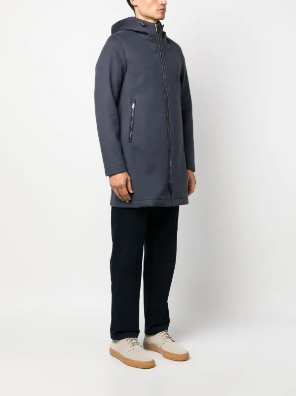 HERNO フーデッドコート ブルーグレー　46 Herno ジップアップ フーデッドコート | ブルー | FARFETCH JP
