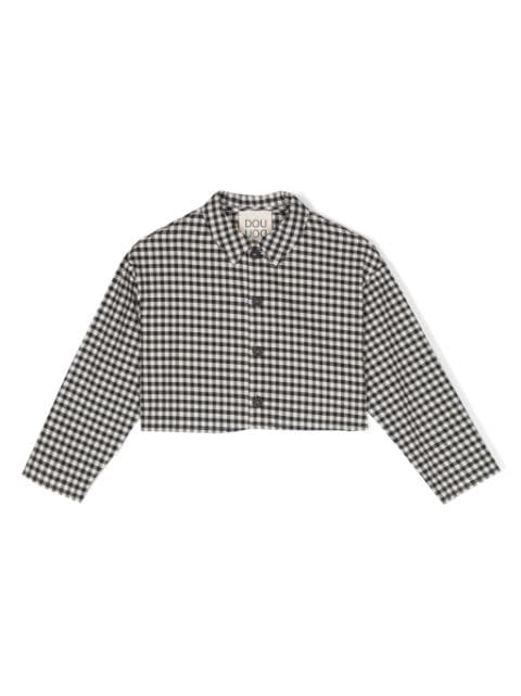 Douuod Kids Lucky gingham cropped jacket