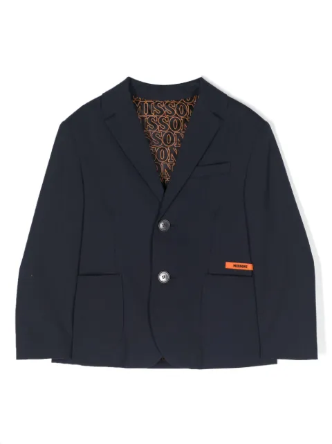 Missoni Kids logo-patch single-breasted blazer