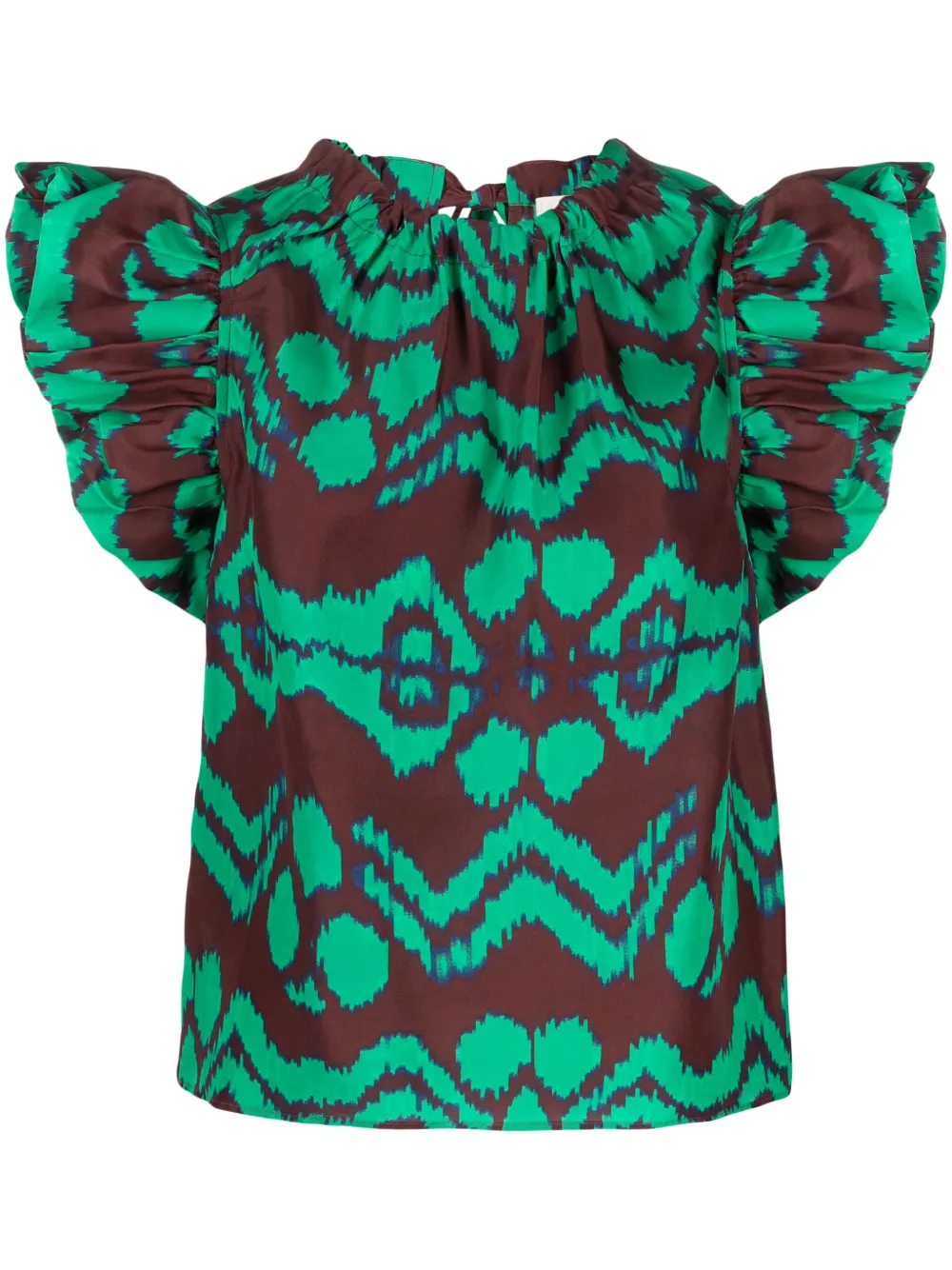 Ulla Johnson Iren abstract-pattern blouse | Green | Image 1
