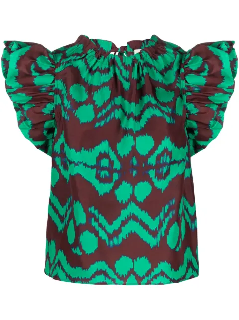 Ulla Johnson blusa Iren con motivo abstracto