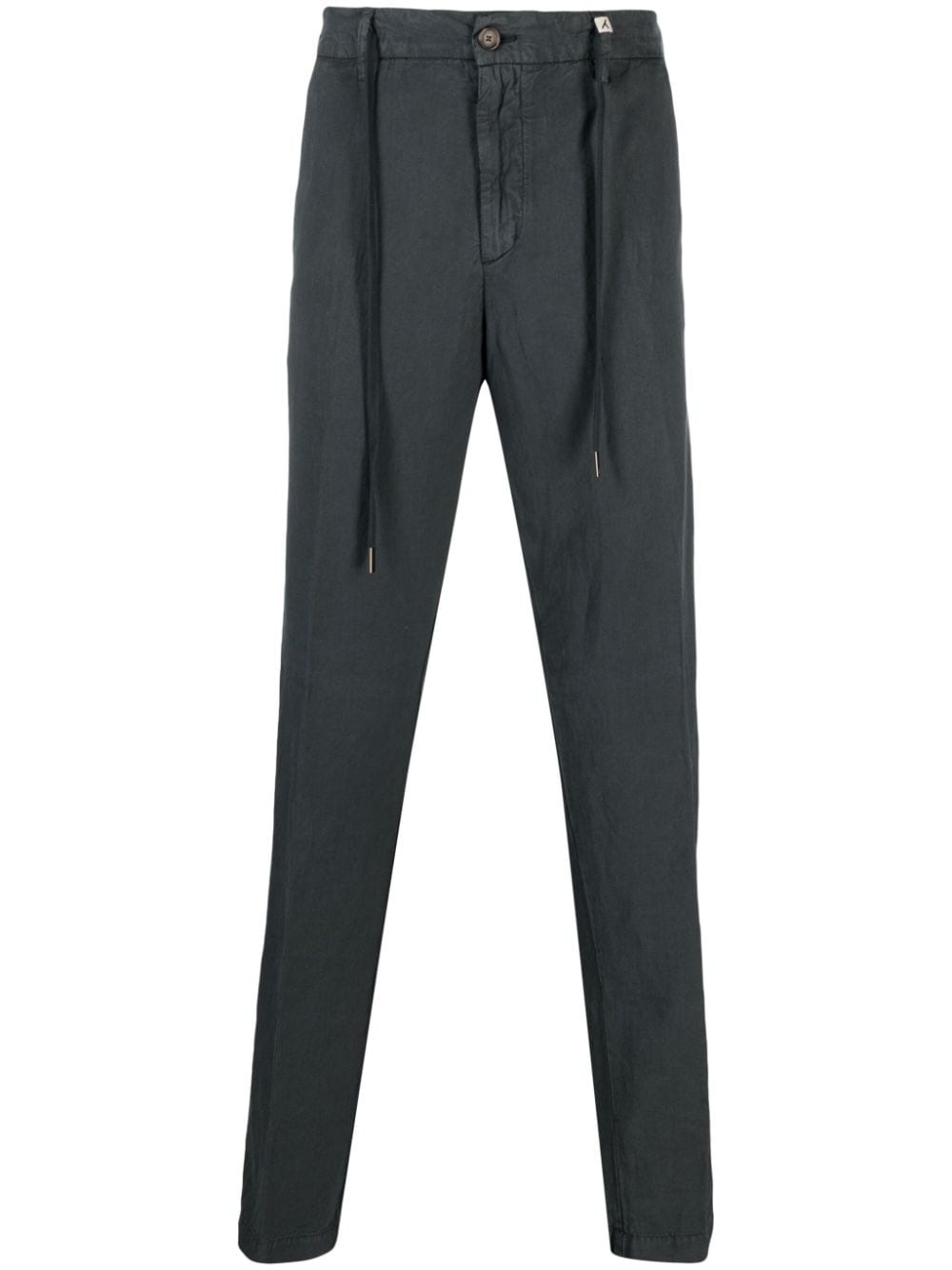 drawstring-waist lyocell-linen chino trousers