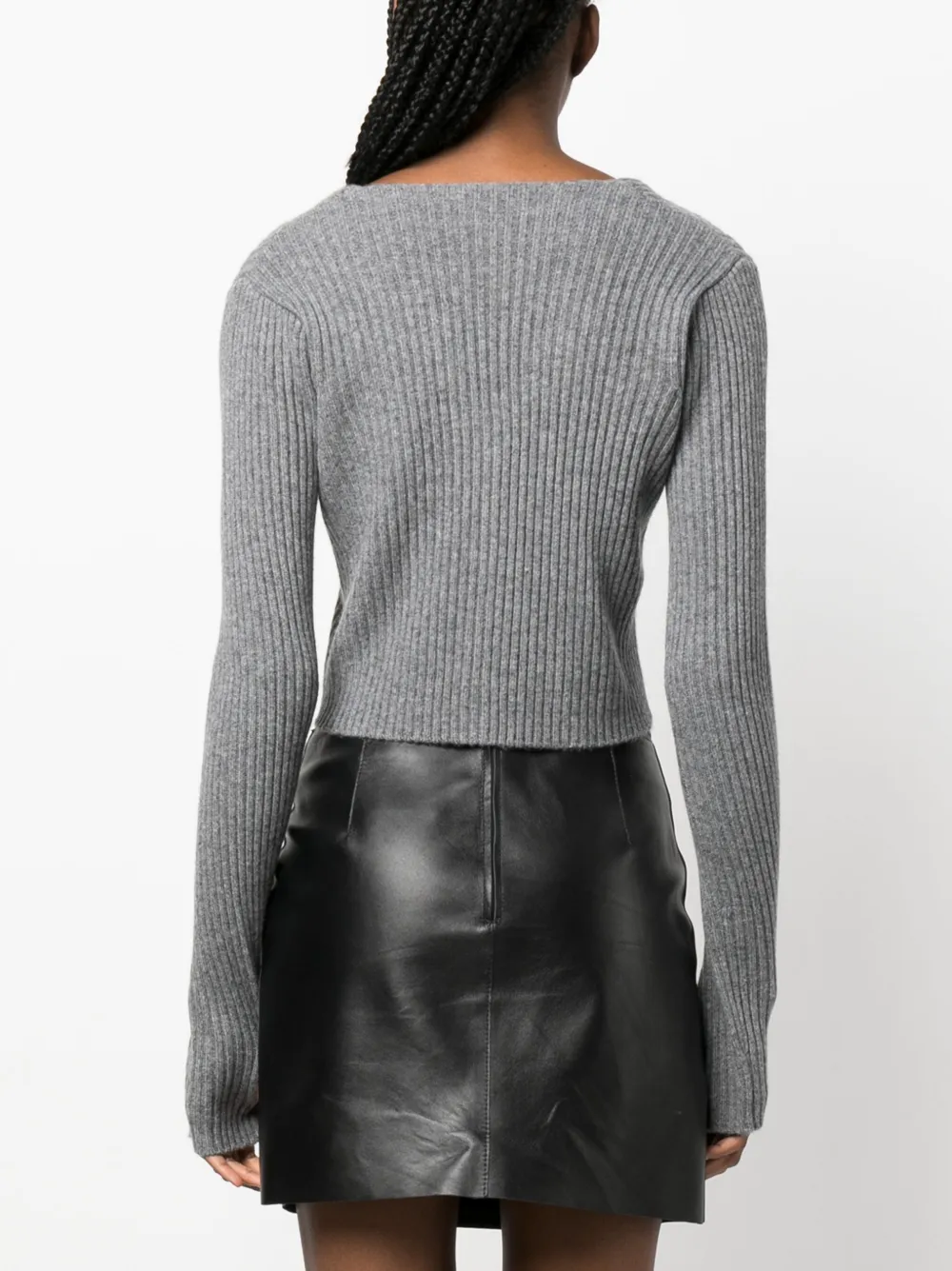 IRO Keyra wool-cashmere Cropped Cardigan | Grey | FARFETCH