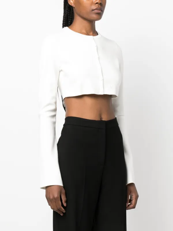 Courrèges crew-neck Cropped Cardigan - Farfetch