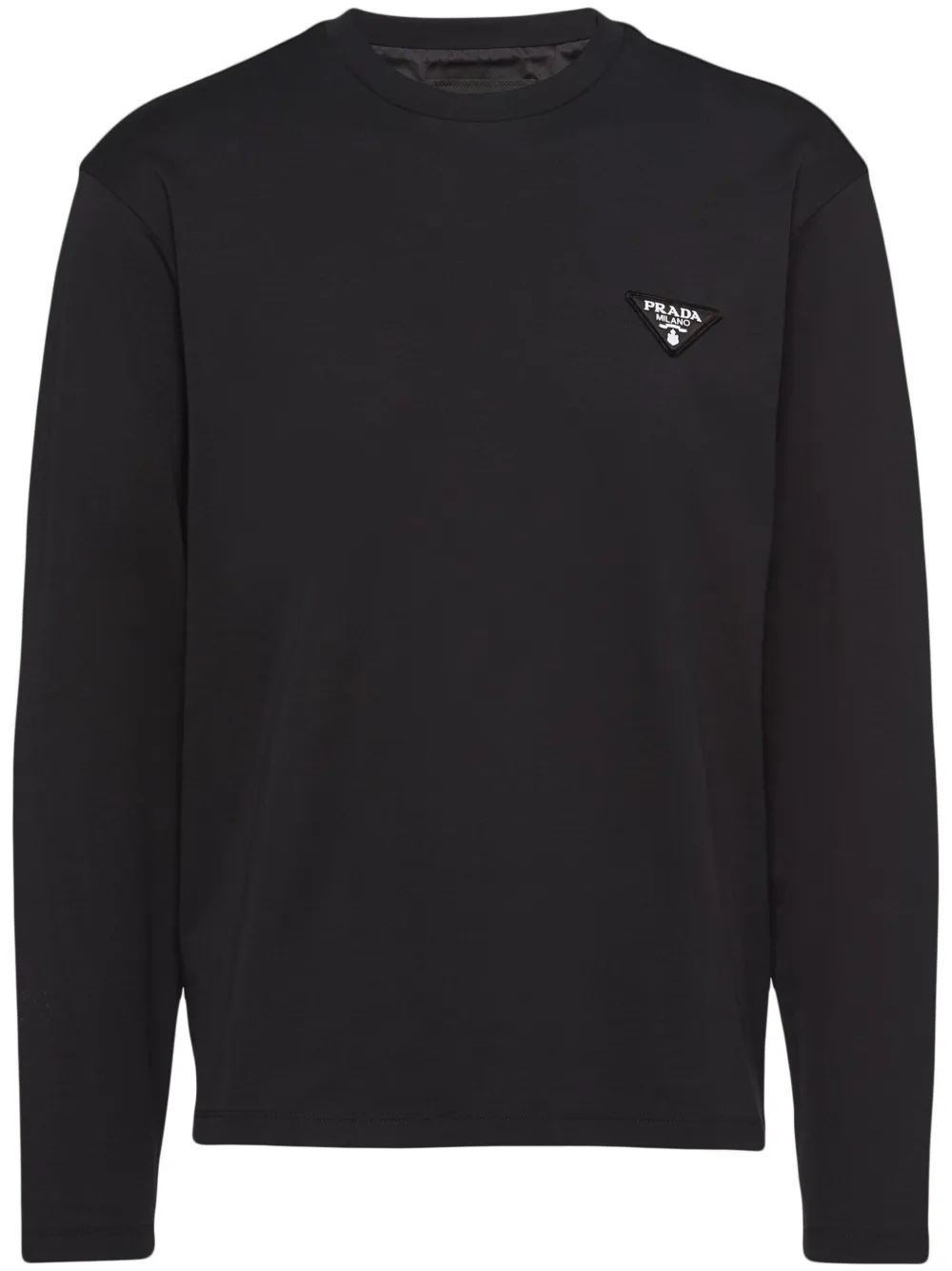 Prada triangle-logo cotton sweatshirt – Black