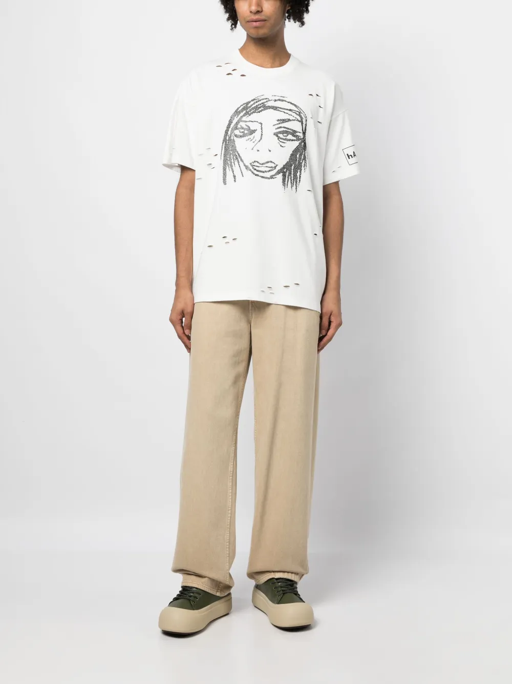 Haculla Caught My Eye studded cotton T-shirt - Wit