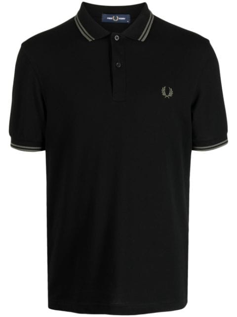 contrast-trim cotton polo shirt