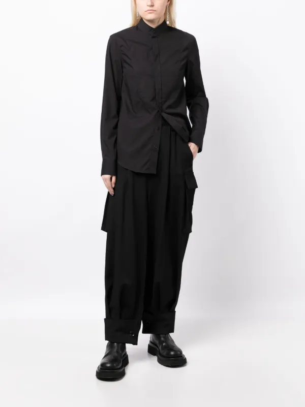 Yohji Yamamoto drop-crotch Wool Trousers | Black | FARFETCH CA