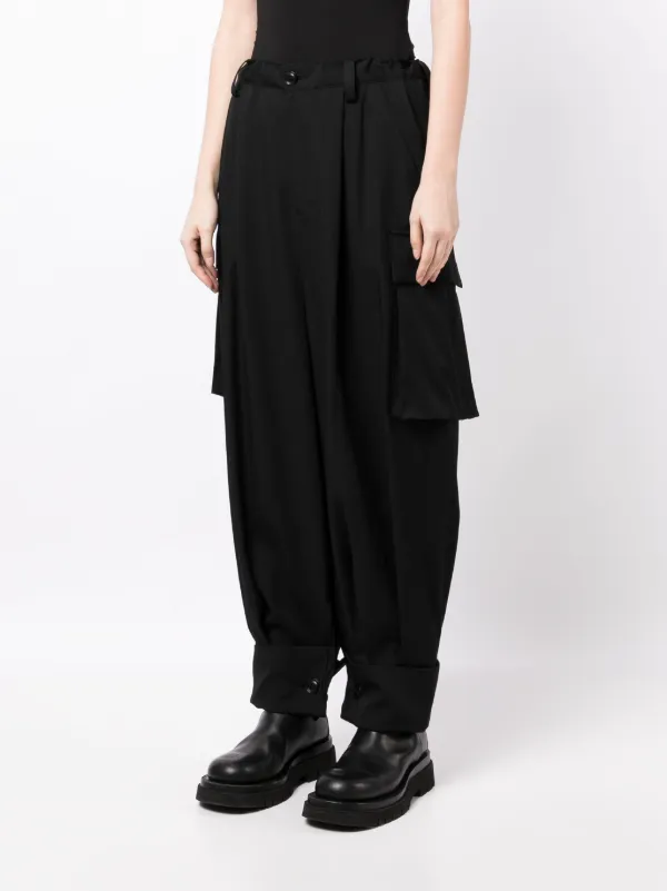 Yohji Yamamoto Drop Crotch Trousers | Black | FARFETCH CA