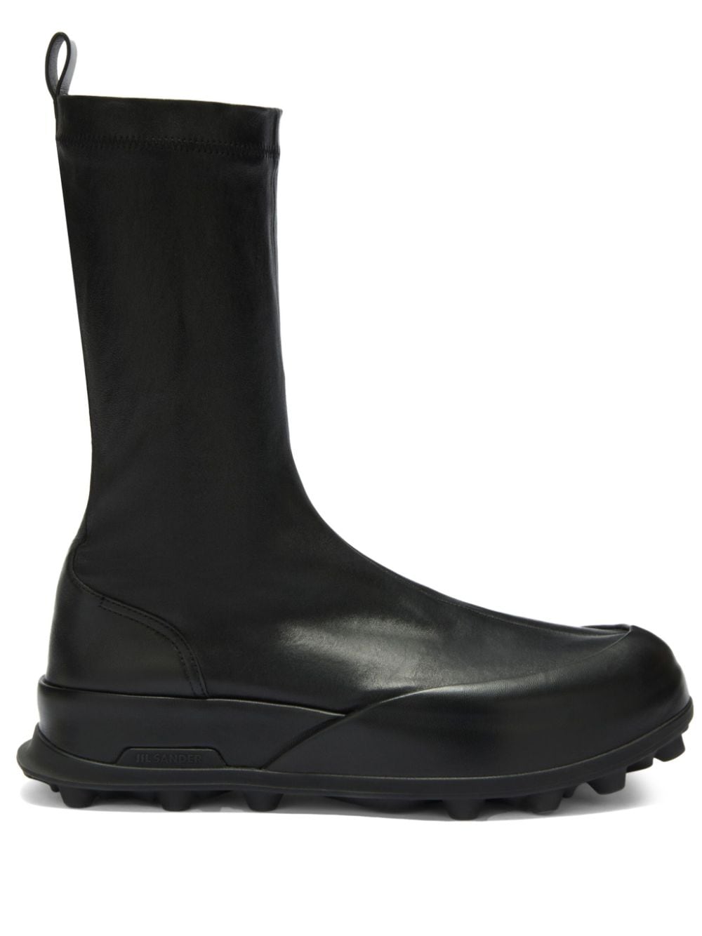 Jil Sander Slip-on Leather Boots In Black