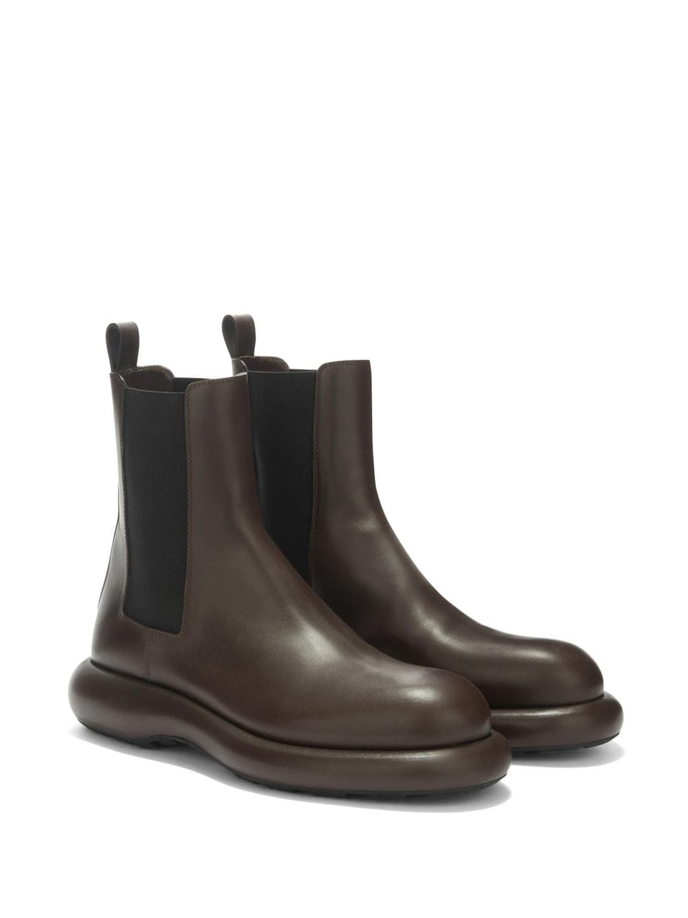 Shop Jil Sander Leather Ankle Boots In Brown