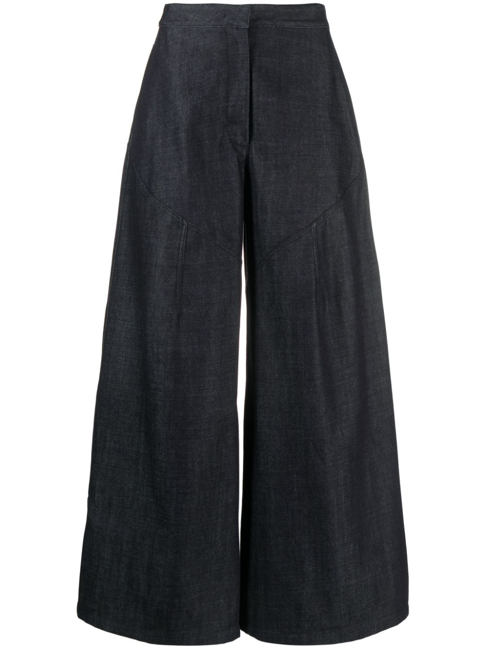 Jil Sander Cropped Wide-leg Trousers In Blue