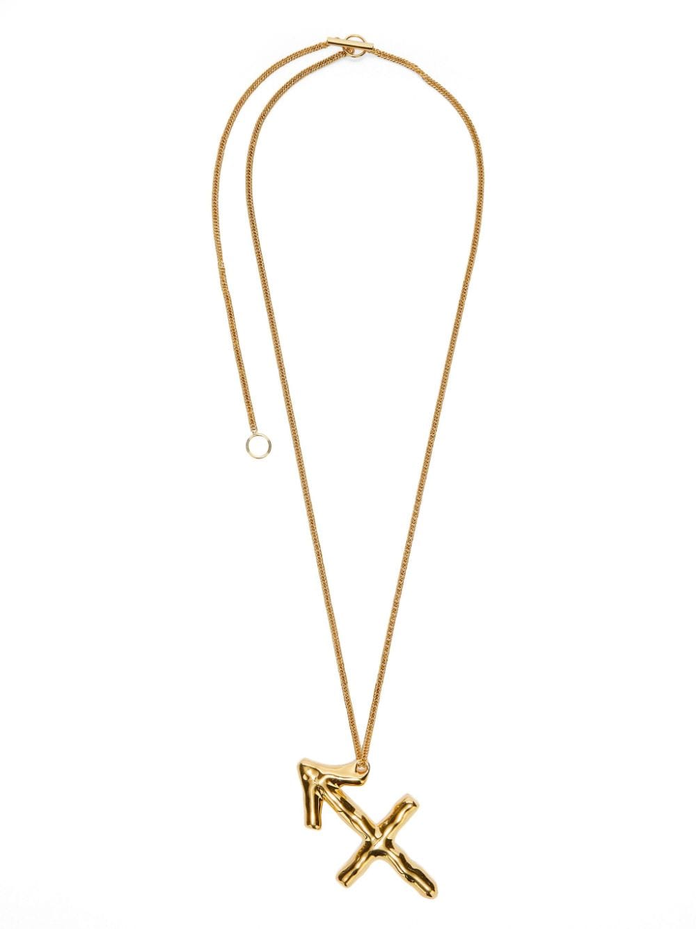 Jil Sander Zodiac-sign Pendant Necklace In Gold