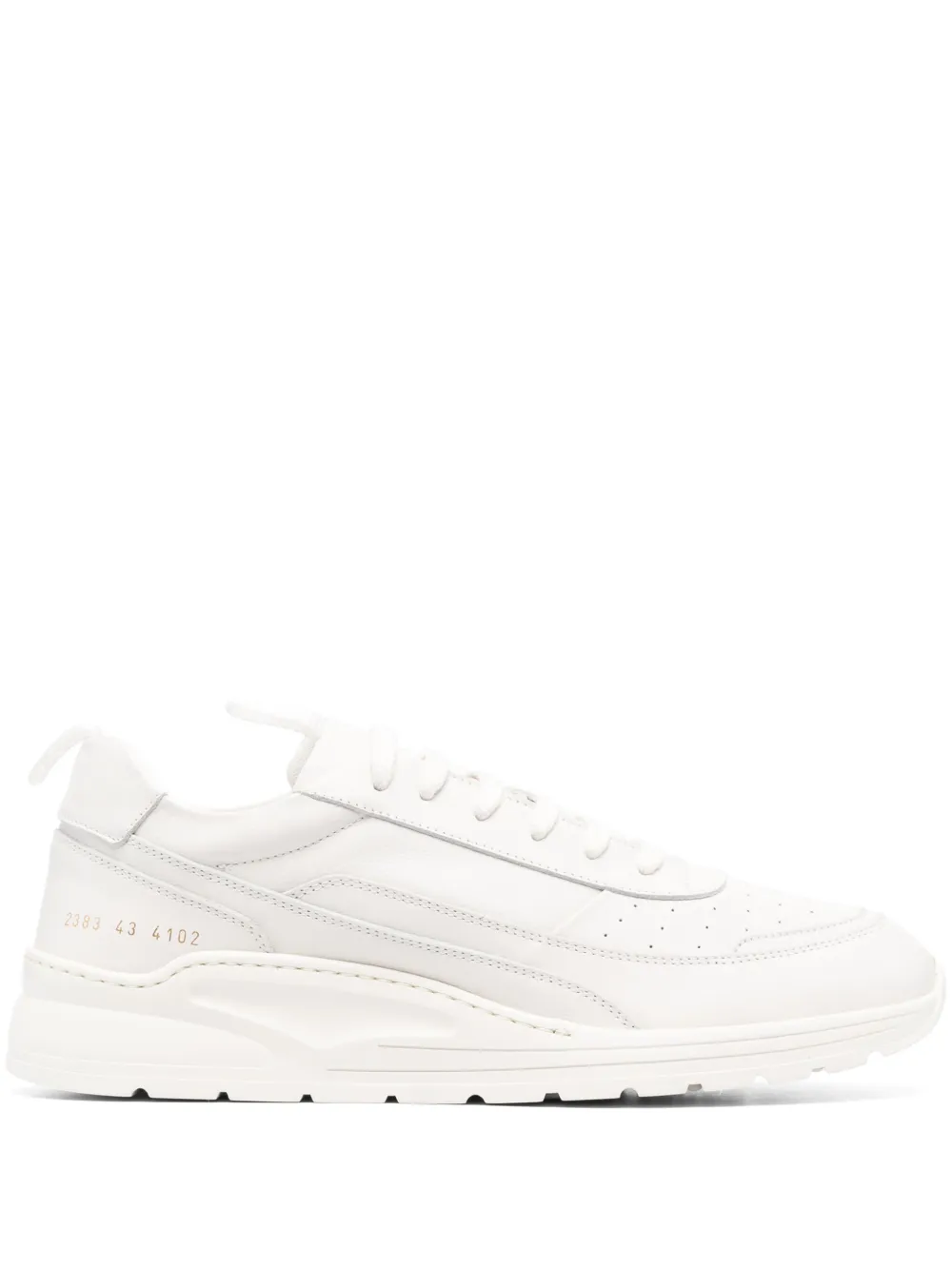 Shop Common Projects Track 90 Leather Sneakers In White