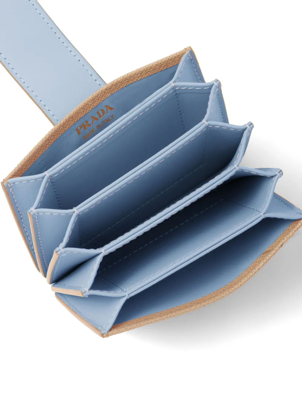 PRADA LOGO-PLAQUE LEATHER CARDHOLDER