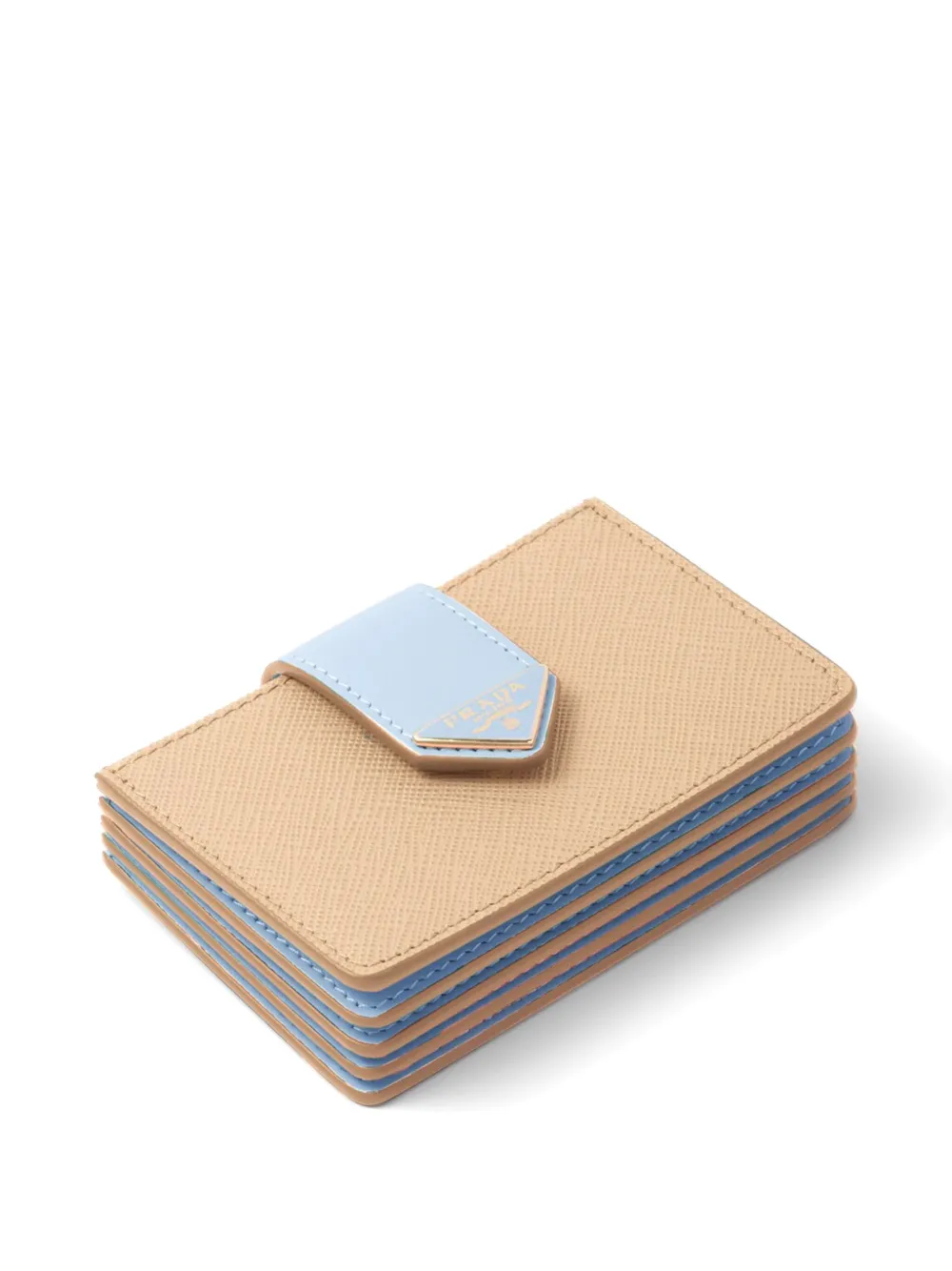 PRADA LOGO-PLAQUE LEATHER CARDHOLDER