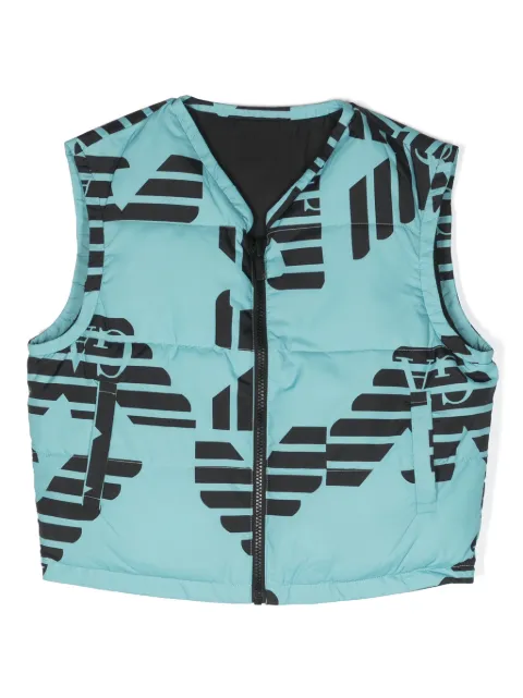 Emporio Armani Kids logo-print reversible gilet