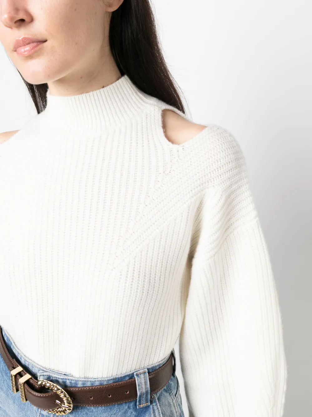 Zara ribbed clearance cut out sweater