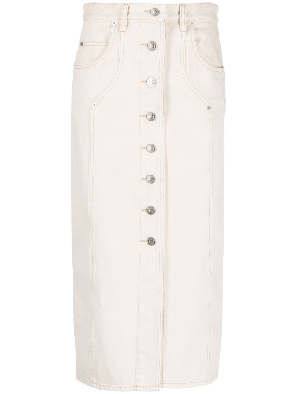 Image 1 of MARANT ÉTOILE buttoned-up denim midi skirt