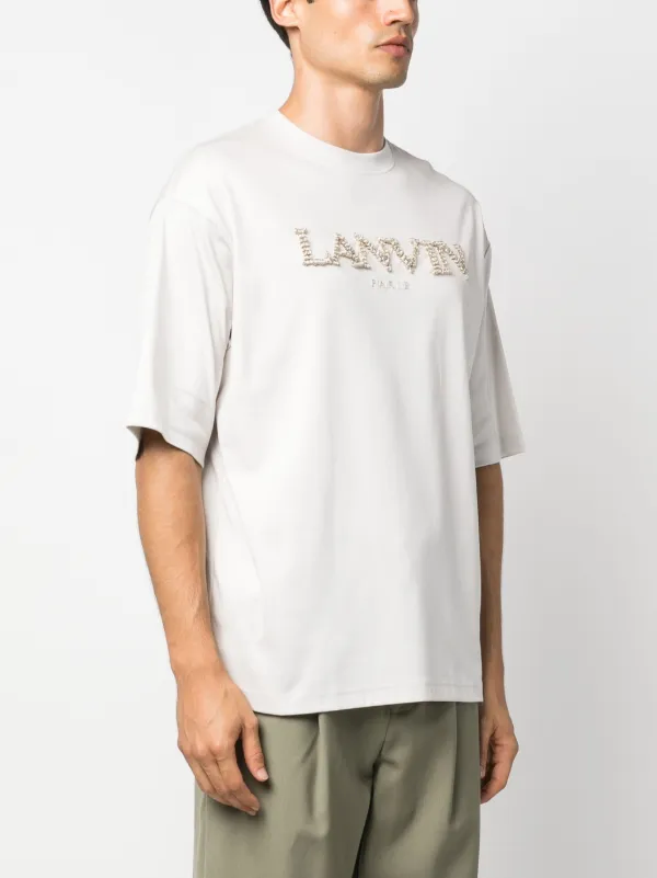 Lanvin logo-embroidered Cotton T-shirt | Grey | FARFETCH