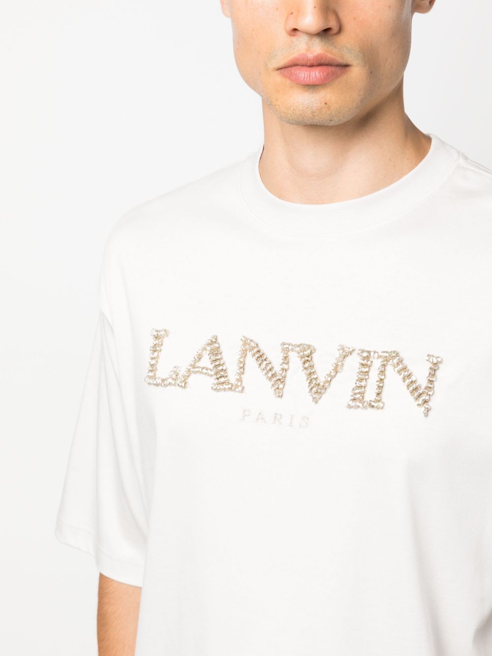 Lanvin logo-embroidered cotton T-shirt Men