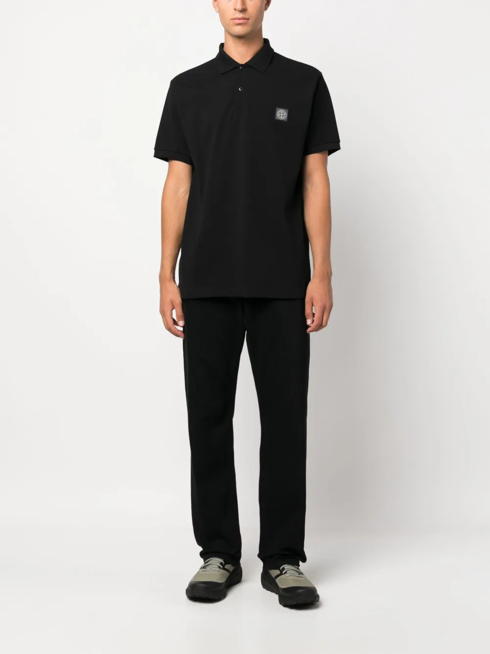 Image 2 of Stone Island Compass-patch polo shirt