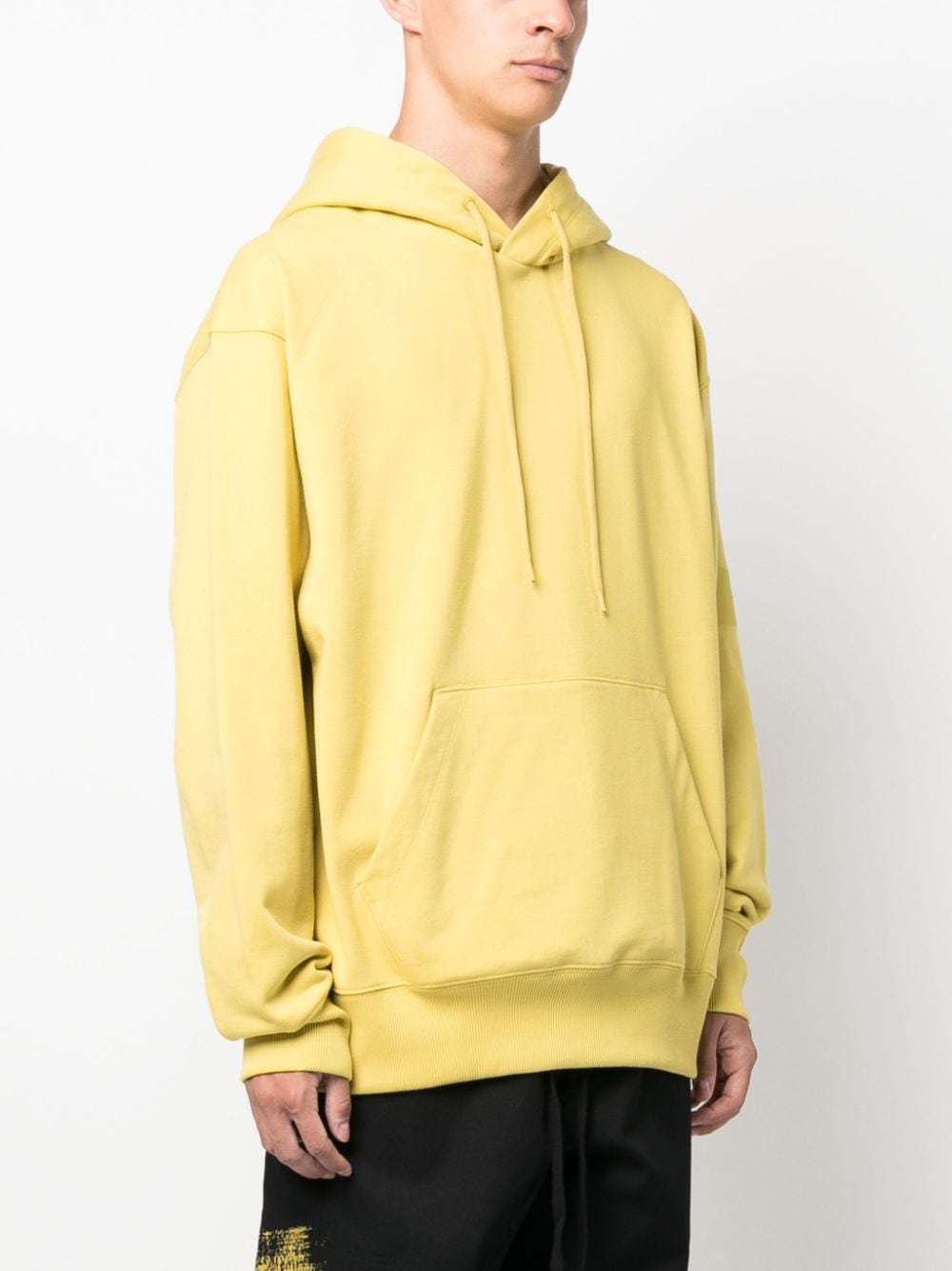 Shop Y-3 Logo-print Organic-cotton Hoodie In Yellow