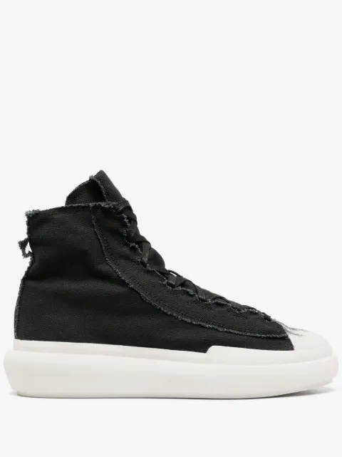 Y-3 Nizza distressed high-top sneakers