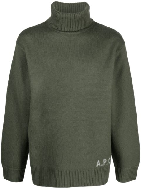 A.P.C. Edward logo-intarsia wool jumper Men