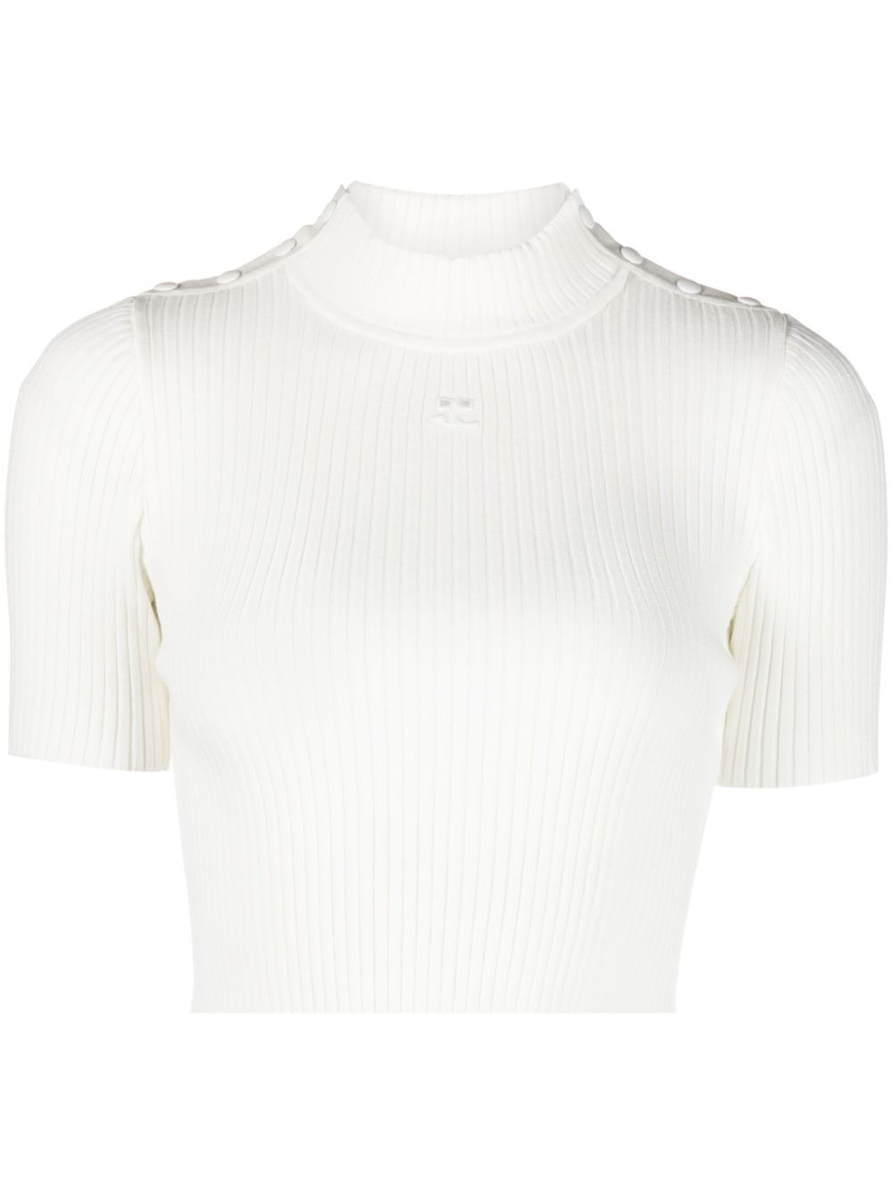 Courrèges ribbed-knit cropped top