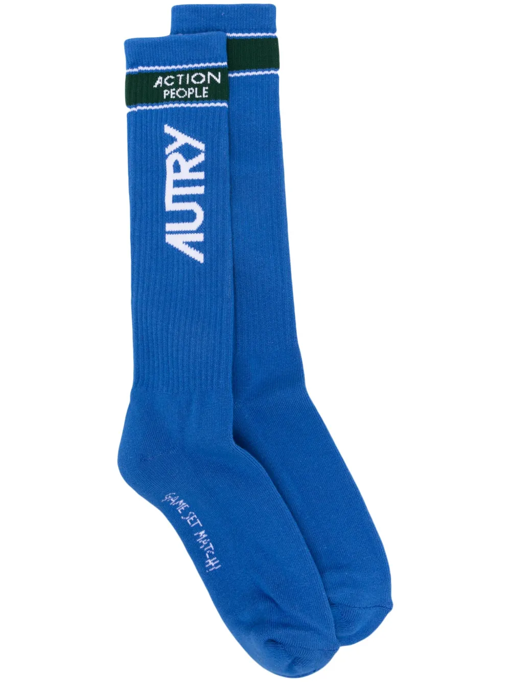 Autry logo-print ribbed socks | Blue | Image 1
