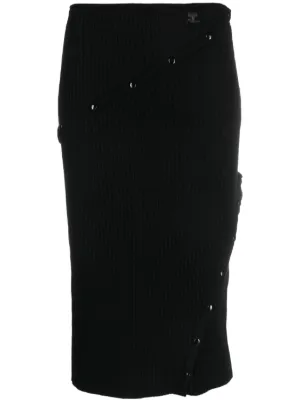 スカート ena OTTOLINGER RIB SKIRT / BLK Ottolinger — Knee Length Rib Skirt
