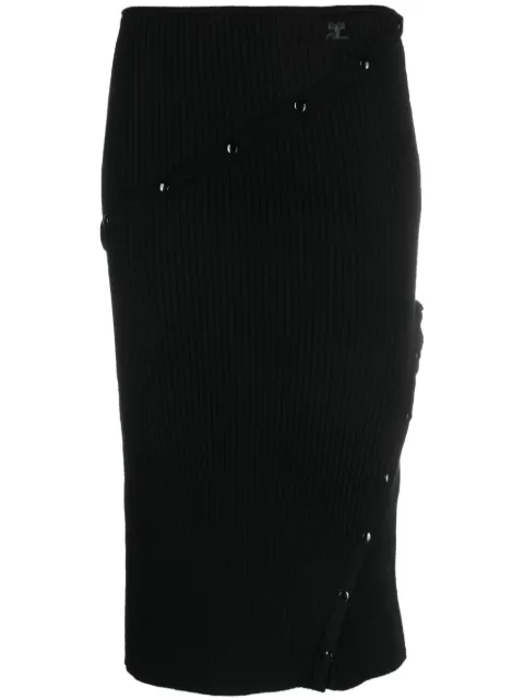 Courrèges detachable-panel high-waist skirt