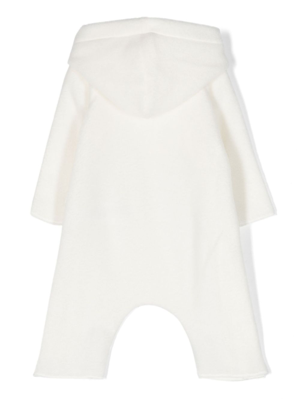 TEDDY & MINOU brushed-fleece hooded romper - Wit