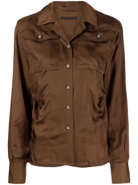 Helmut Lang long-sleeve satin-finish shirt